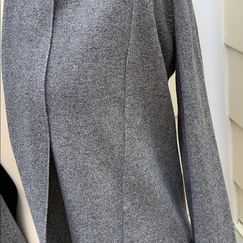 Gray Open‑Front Cardigan Comfy Minimal Understated Neutral Wardrobe Staple - Picture 4 of 8